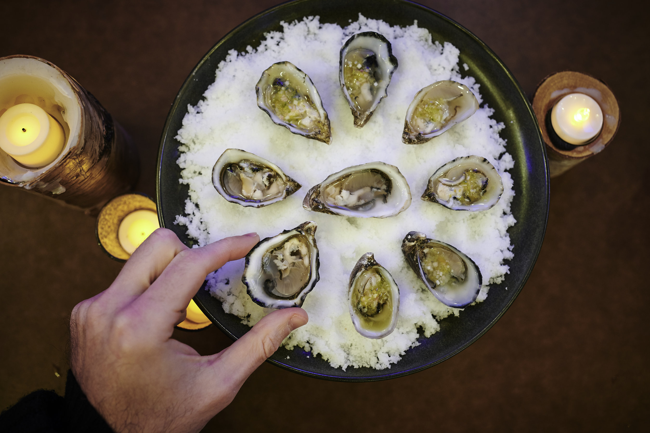 Oysters in Yuzu Kosho Mignonette