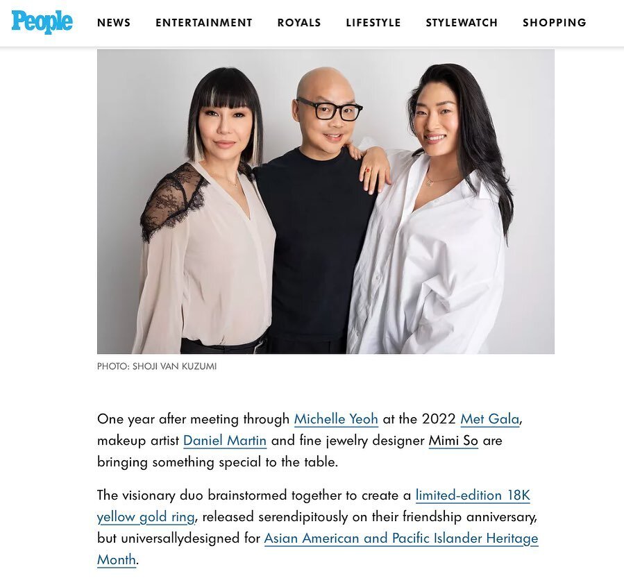 @people 
Mimi So, Daniel Martin and Chloe Flower Join Forces on Inspiring Ring Design for AAPI Month (Exclusive)

The trio &mdash; who work in jewelry design, beauty and music respectively &mdash; opens up to PEOPLE about Mimi So's newest addition de