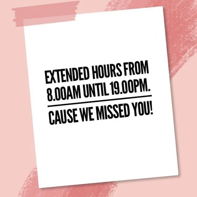 We have some catching up to do so in order to accommodate everyone we have extended our working hours from 8.00 to 19.00. @44_stanleyavenue @davinesofficial @johannesburginyourpocket @supportyourlocal_jhb @portugueseforum @the_beautiful__ugly @simiro