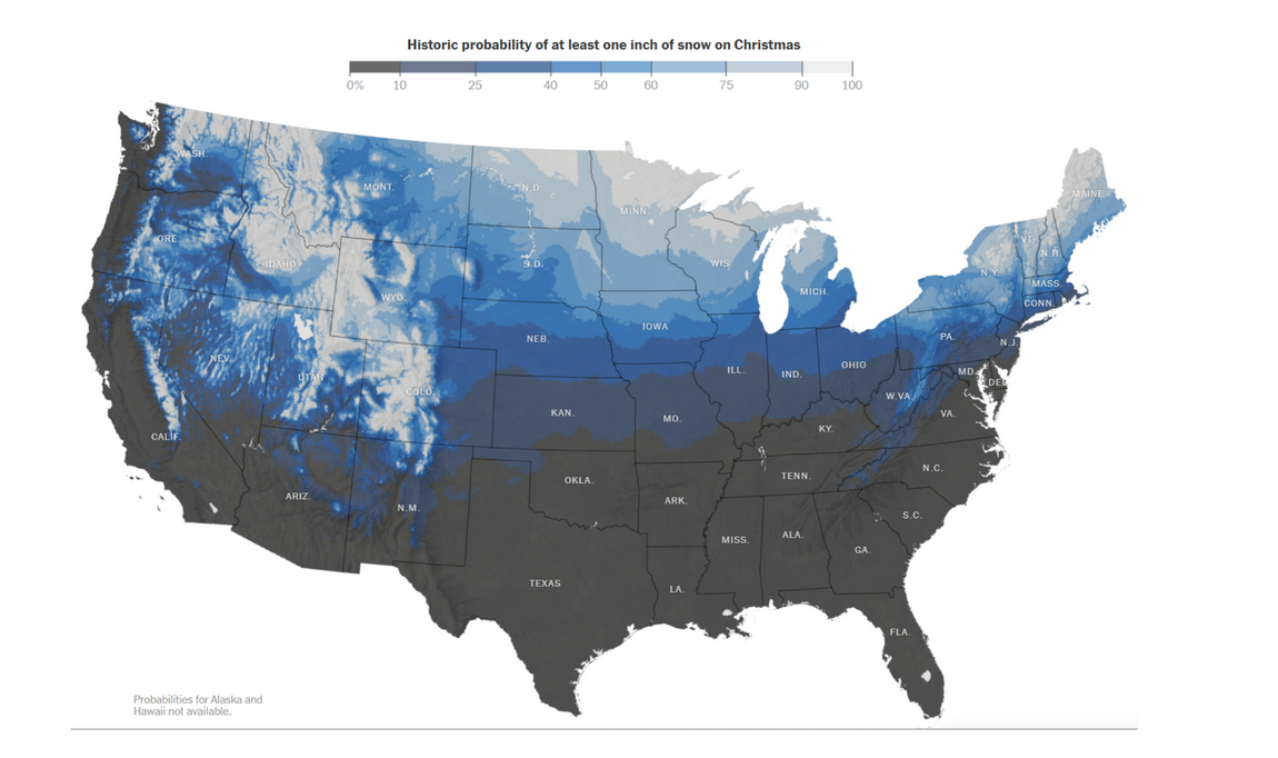 How likely is it that you will have a white Christmas?