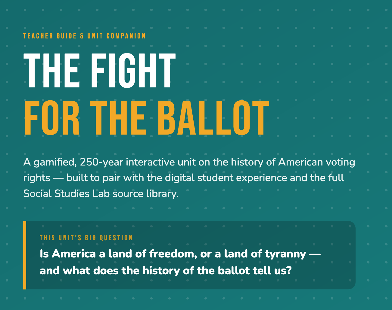 The Fight for the Ballot Teacher Guide