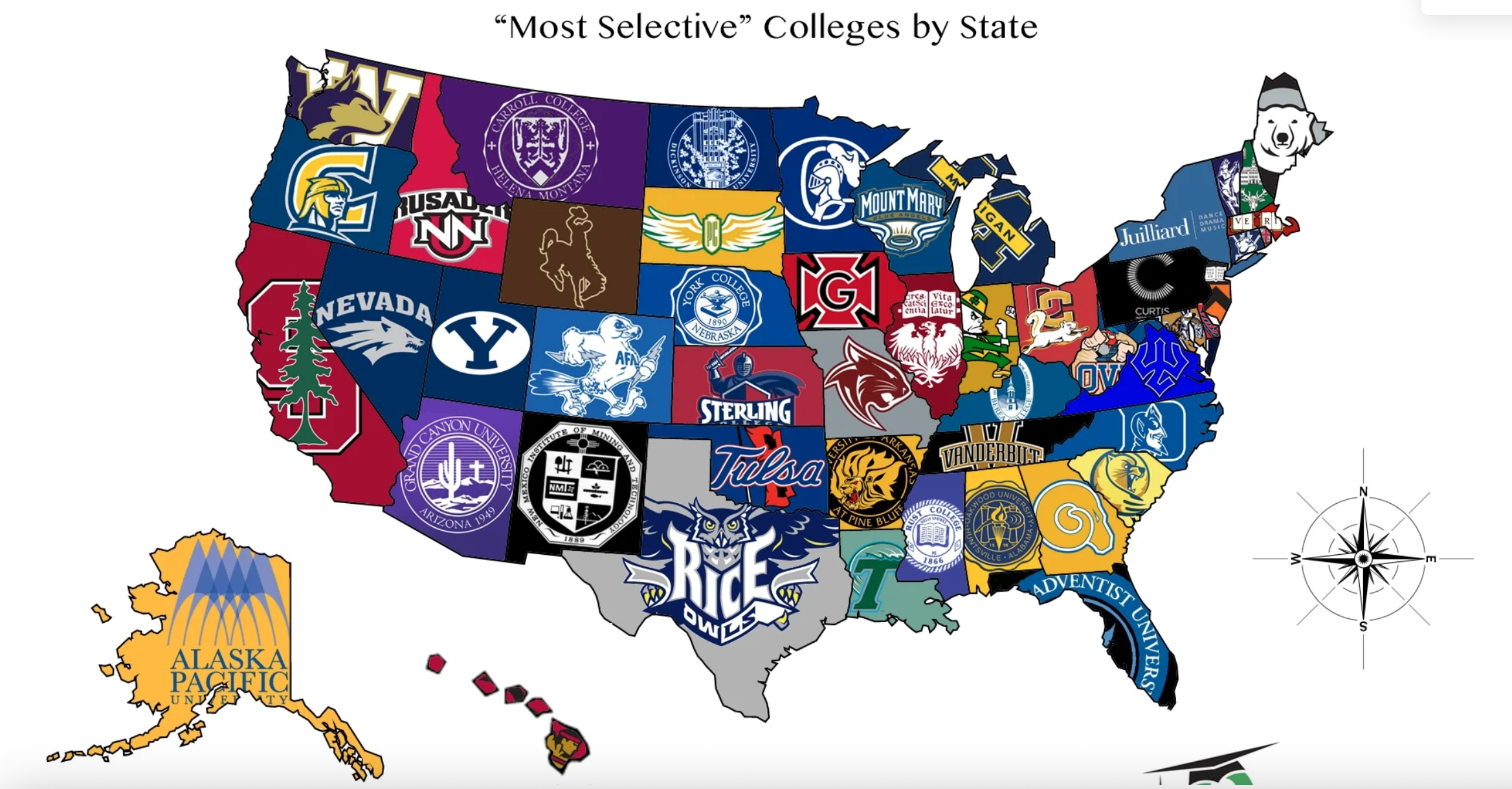 What is the most selective university in your state?