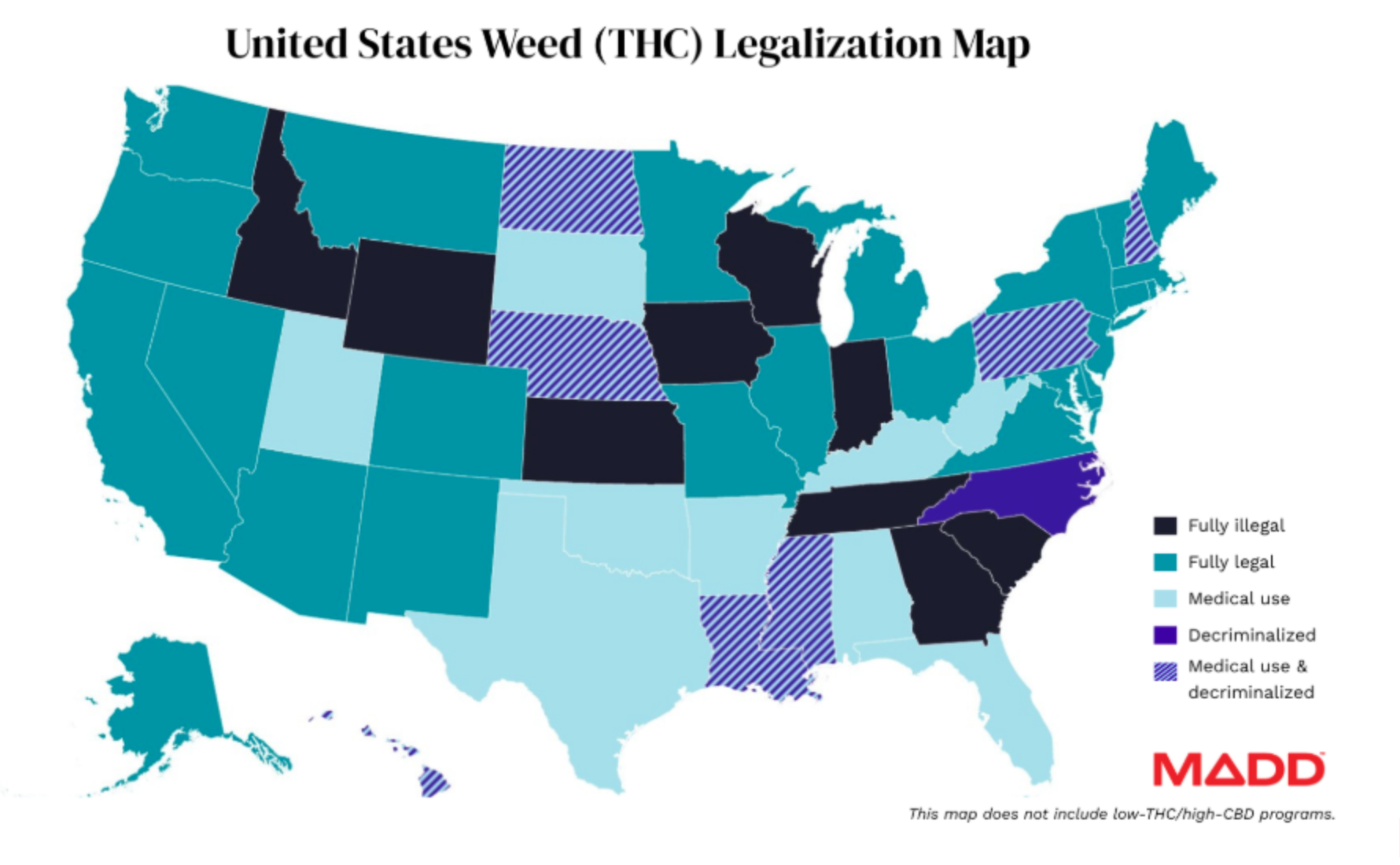 How many U.S. states have legalized marijuana?