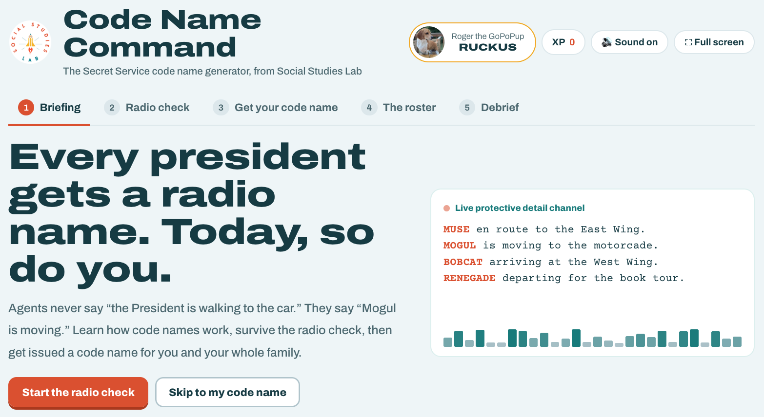 Secret Service POTUS Code Name Generator — Moves to Bell Ringer Archive on October 11