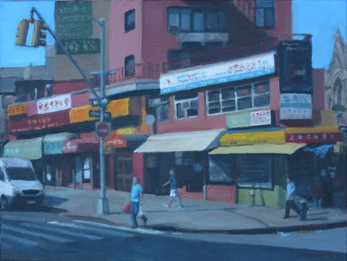 Quiet Morning in Chinatown, oil on canvas, 12"x16", 2016