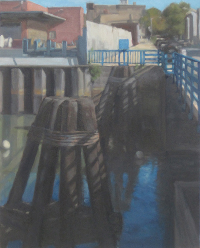 Pilings by Bridge , oil on canvas, 20"x16", 2013