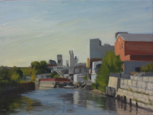 Sunlit Bank of Gowanus, oil on canvas, 12"x16", 2015