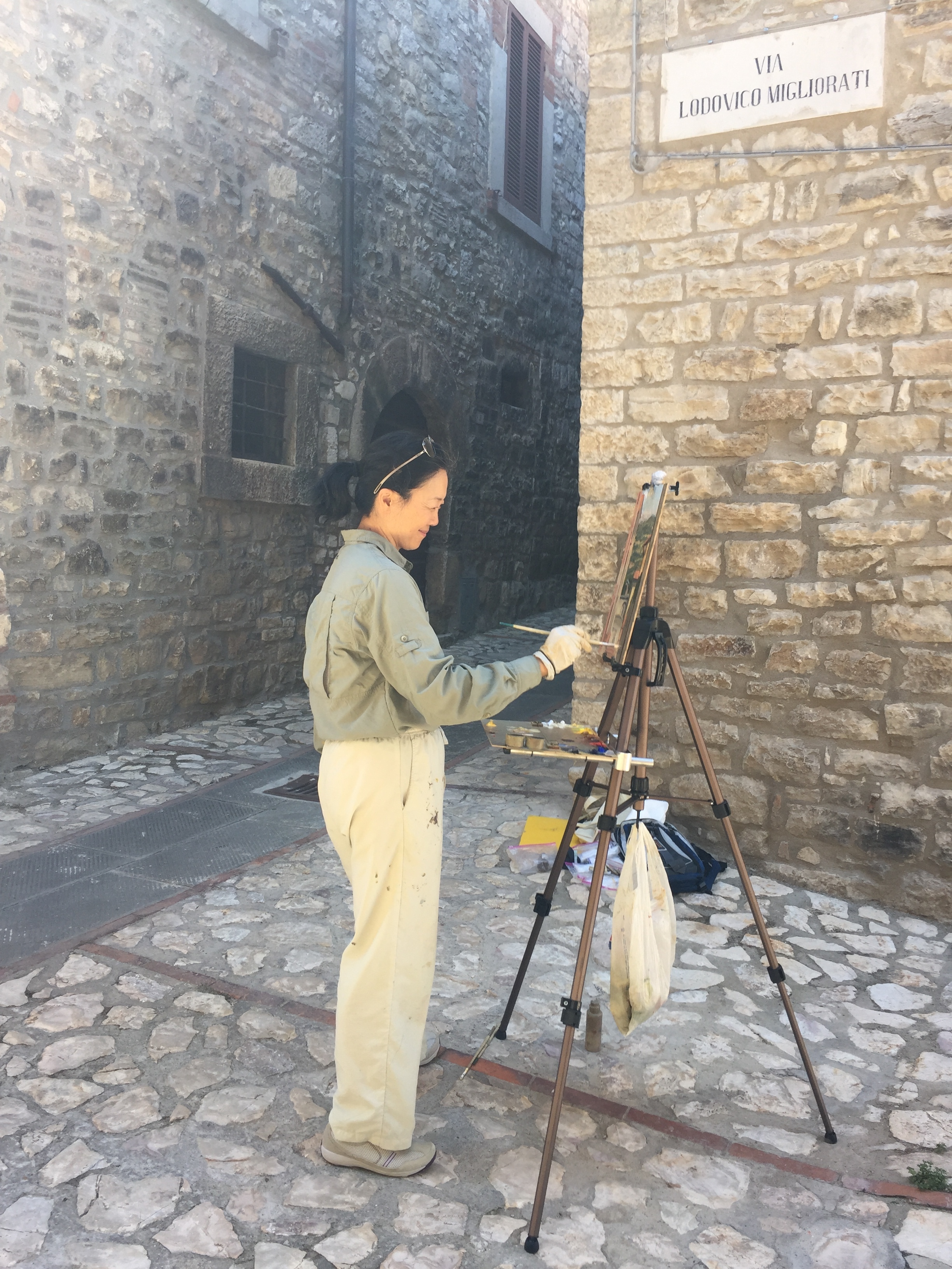 Painting in Monte Castello di Vibio, June 2017