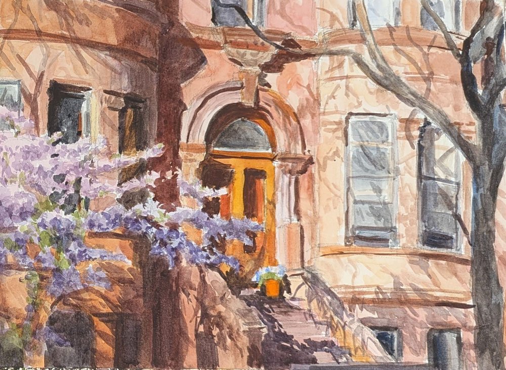 Cherry Tree and Brownstone