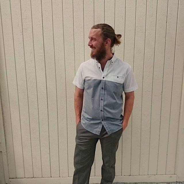 Our Tank Farm two toned button down will keep you cool this warm weekend!