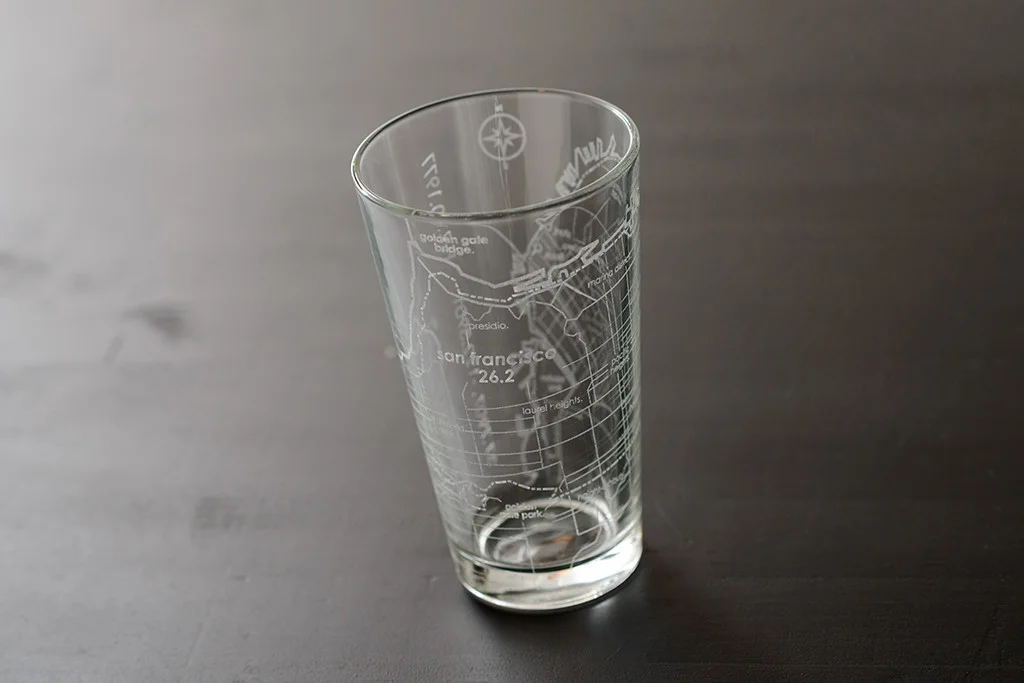A San Francisco pint glass to go with his new bottle opener!