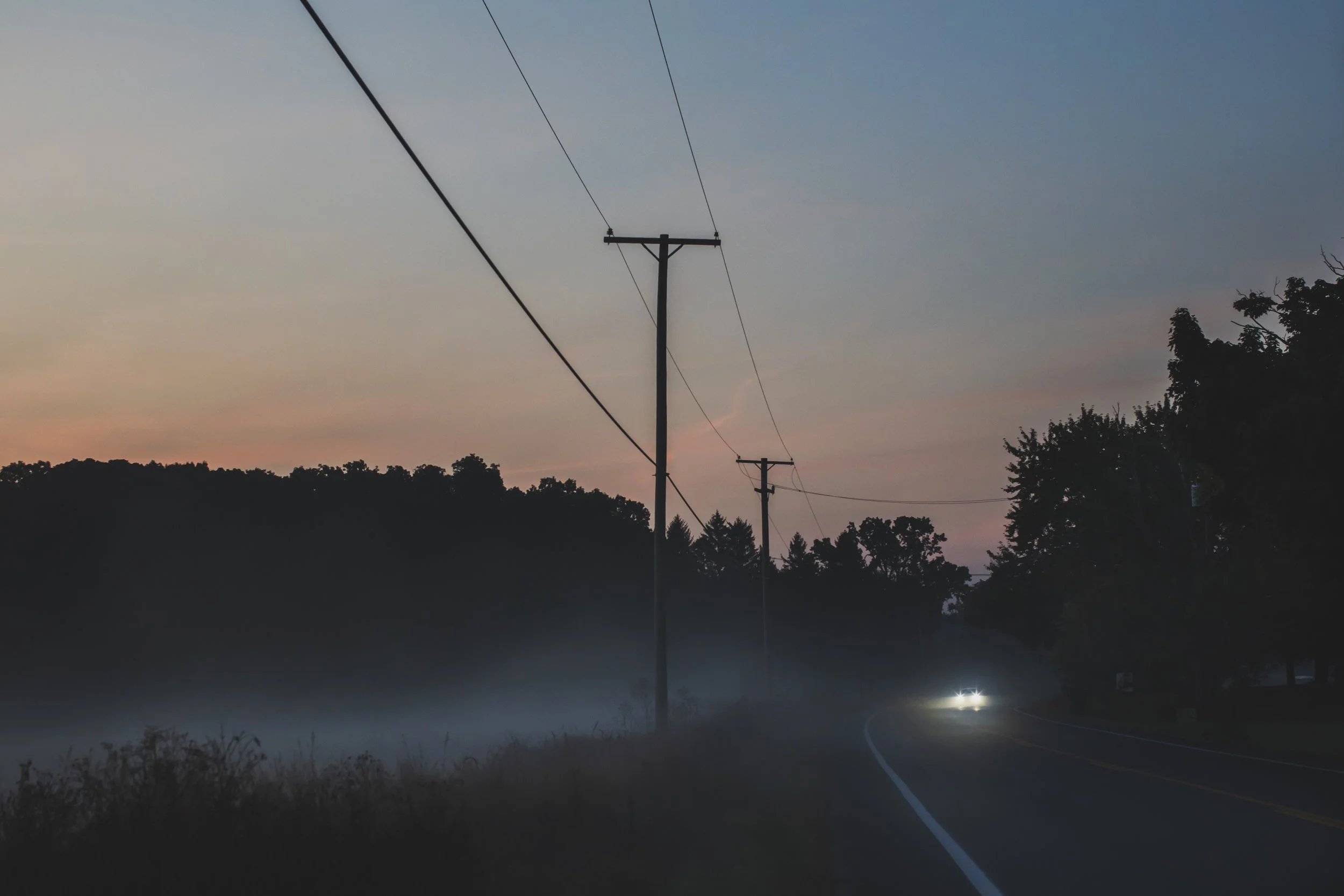 Foggy fall morning in Scio Township, MI