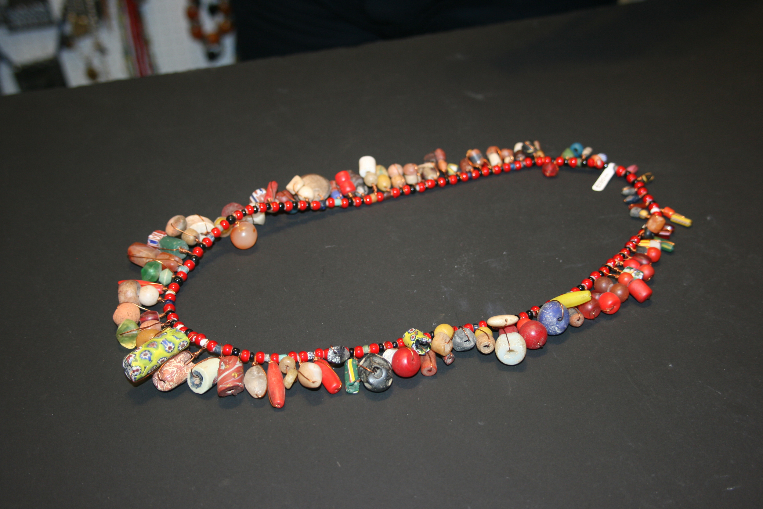 Old African glass beads Fulani necklace