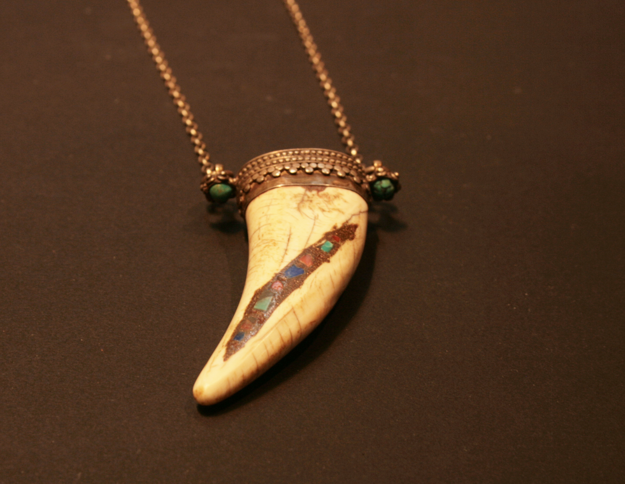Old Tibetan shell pendant