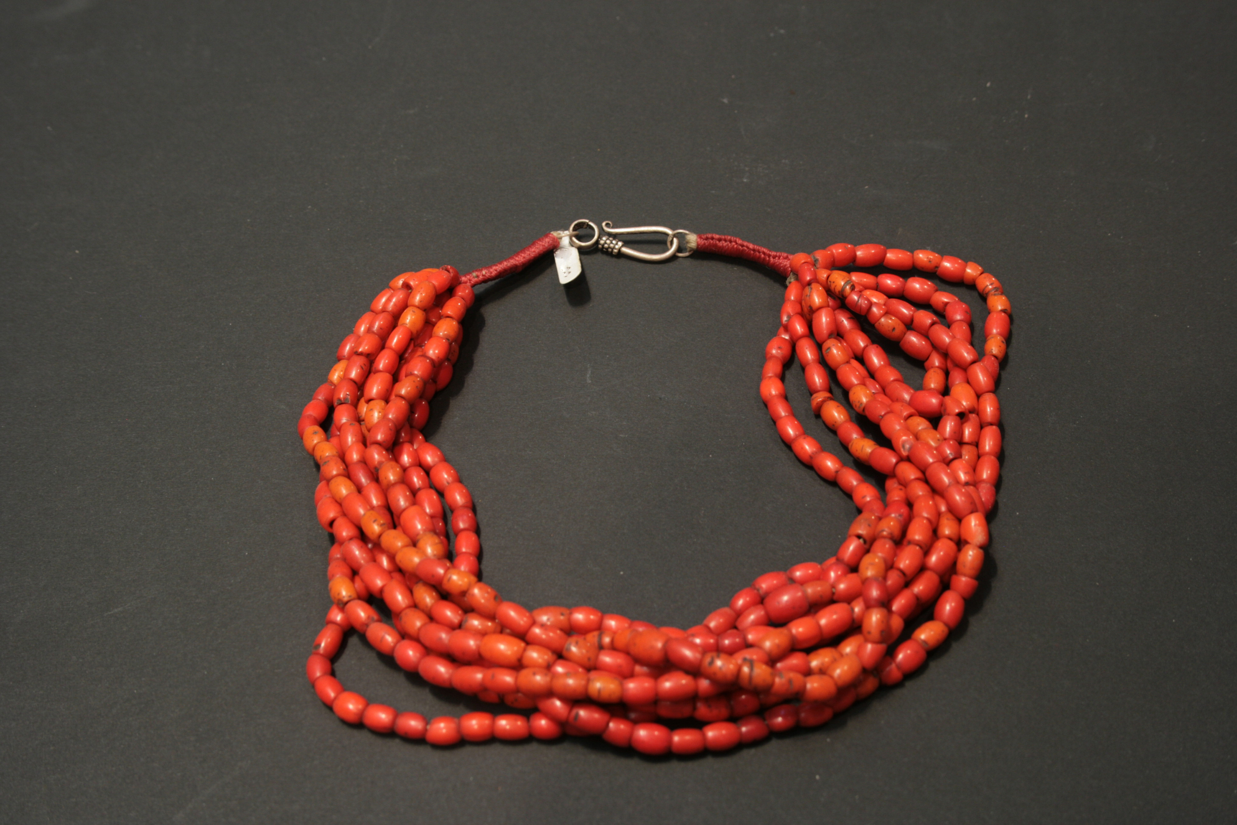 Tibetan old glass bead necklace