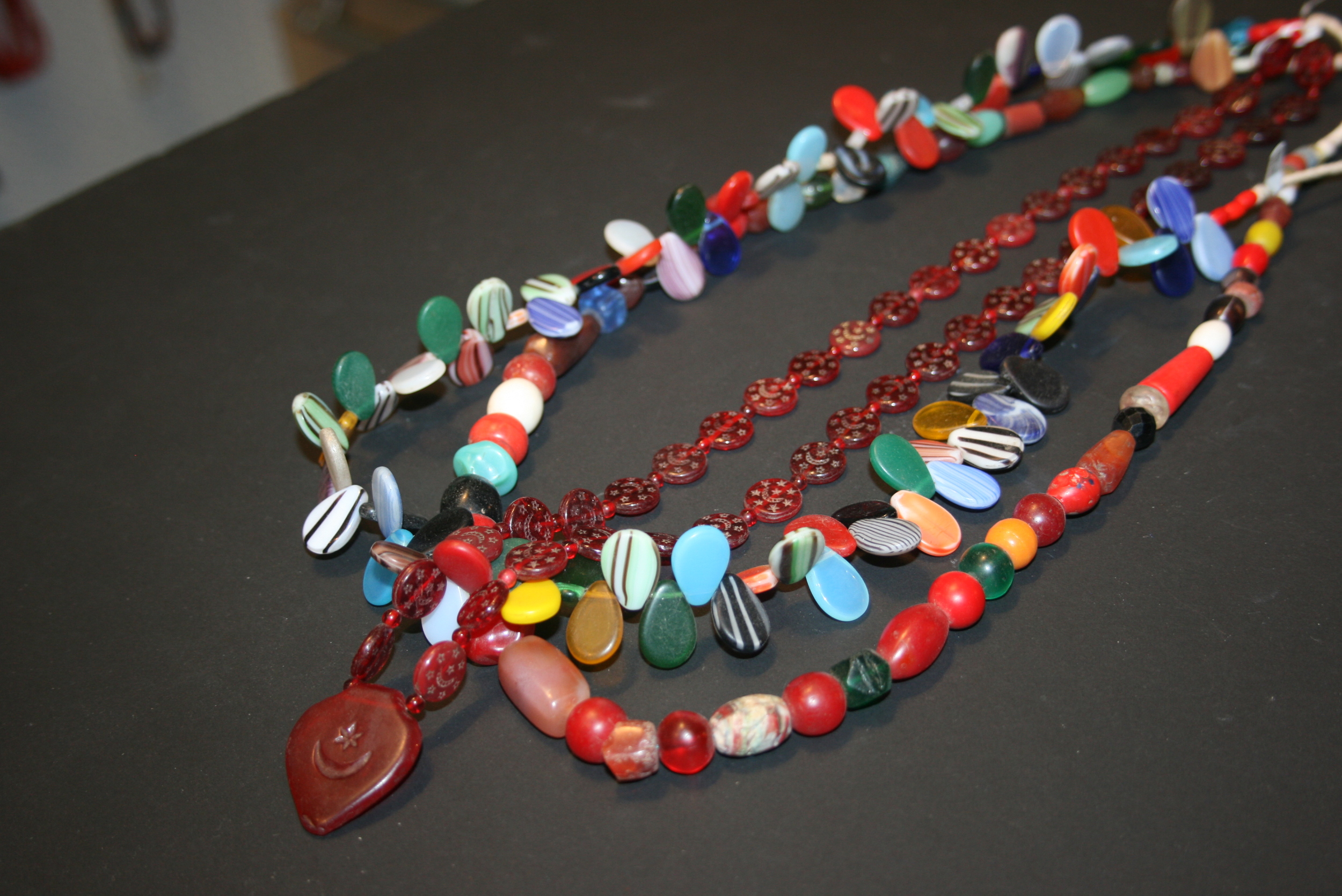 Assorted old African glass bead necklaces