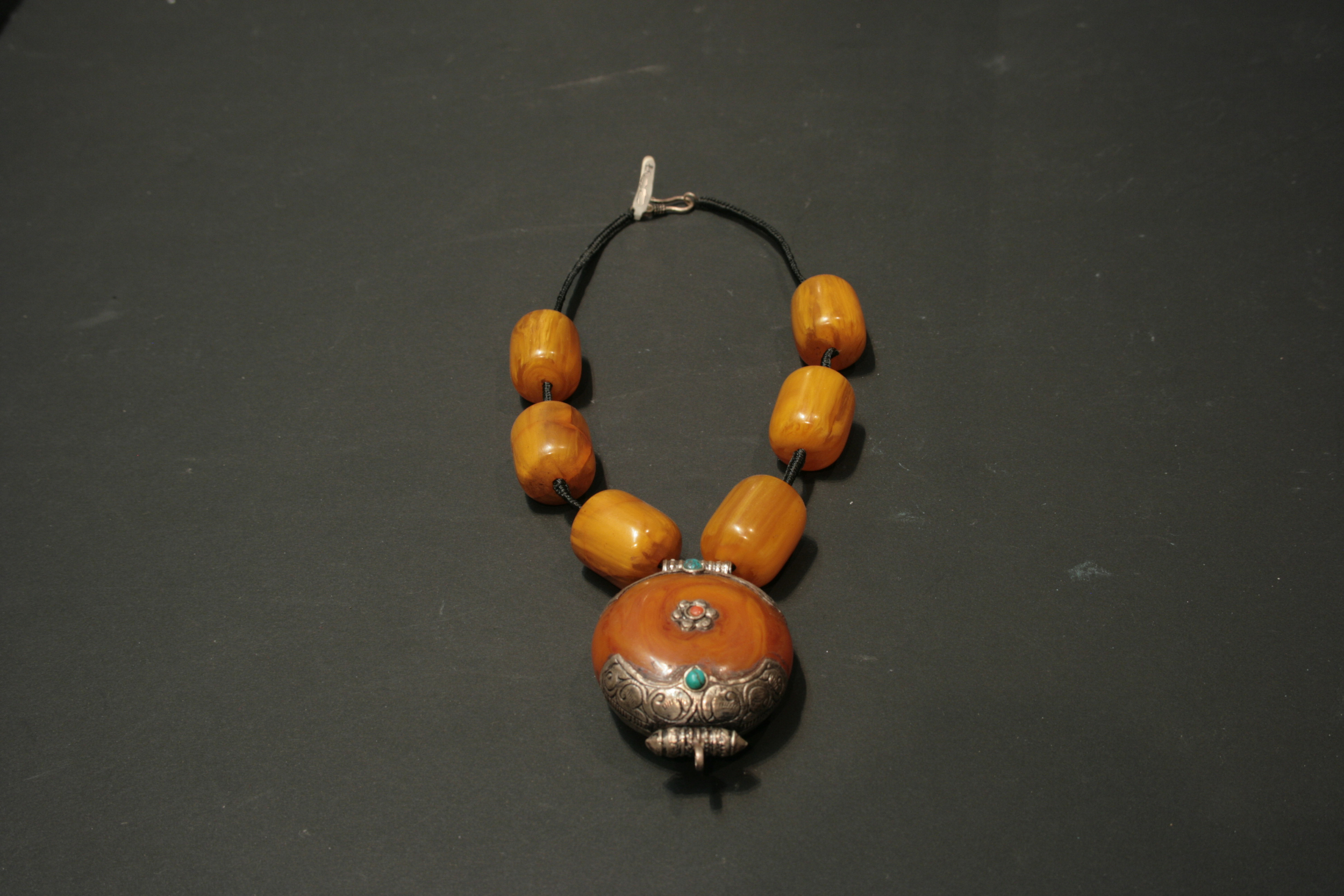 New re-constituted Tibetan Amber necklace