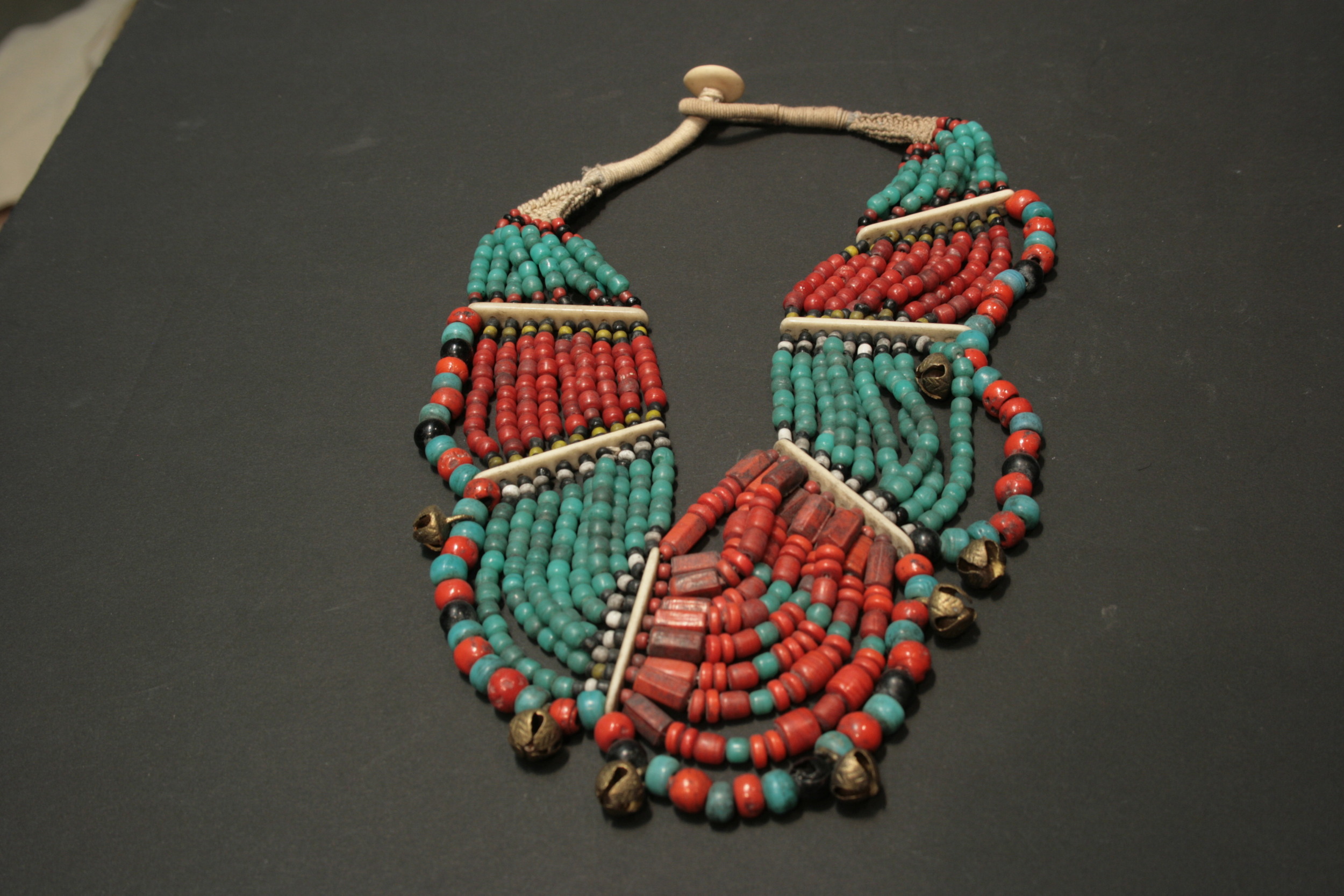 Old Naga necklace Glass beads and Brass