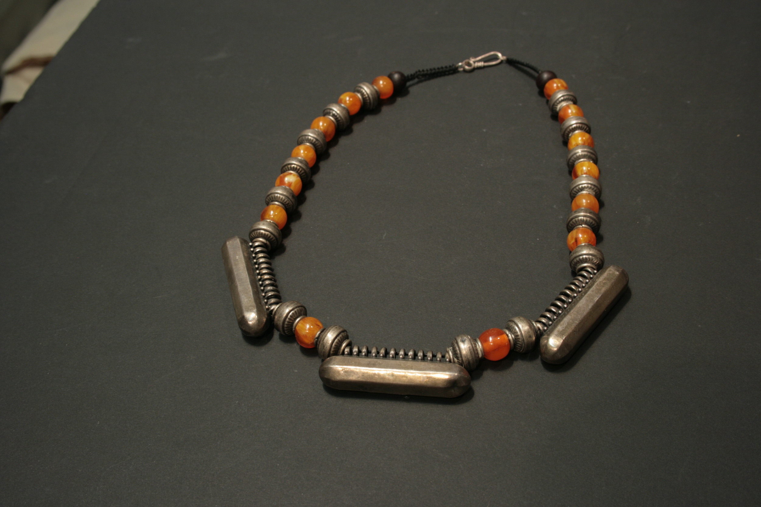 Baloutchistan amber silver talisman necklace