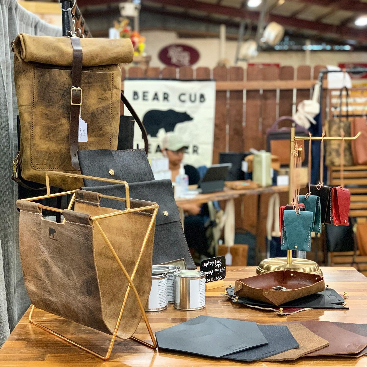 Back in the game! Here we are set up ready to sling some leather goodness! If you are in the #sanantonio area hit come on thru! #madeintexas #bearcubleather #carreythebear
