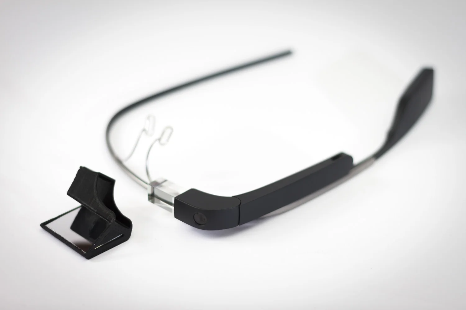 3D printed attachment and Glass.