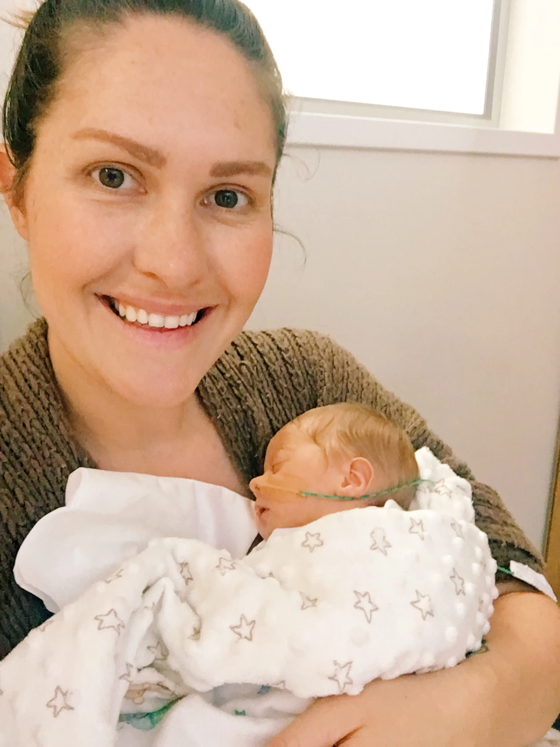 Adele and son in the NICU