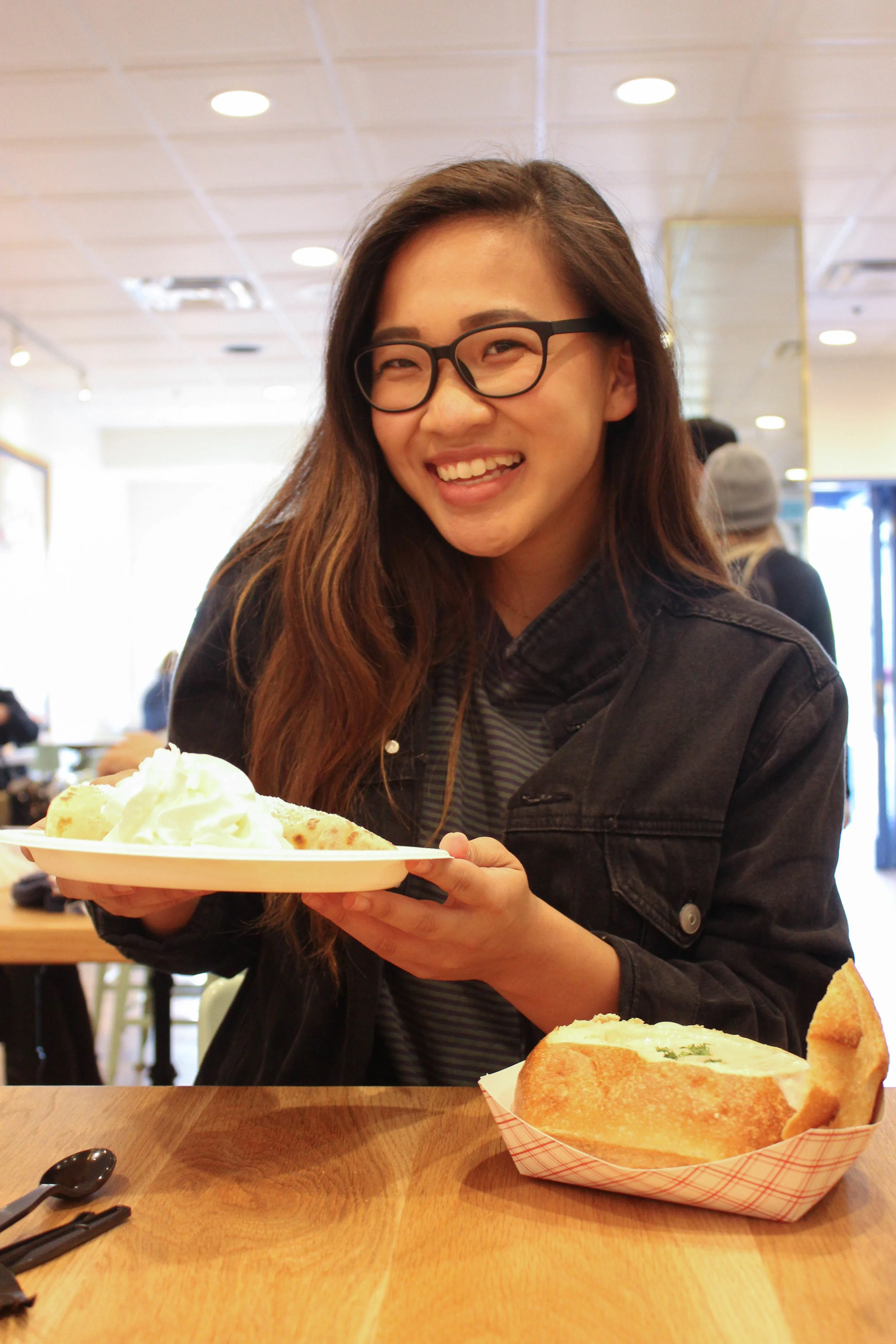 This is the smile of someone who was overjoyed to be eating a crepe after over a week or not having sugar.
