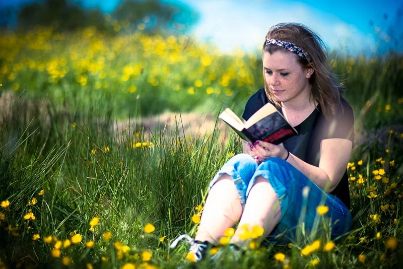Try setting your subject in a field of spring flowers for pops of colour.