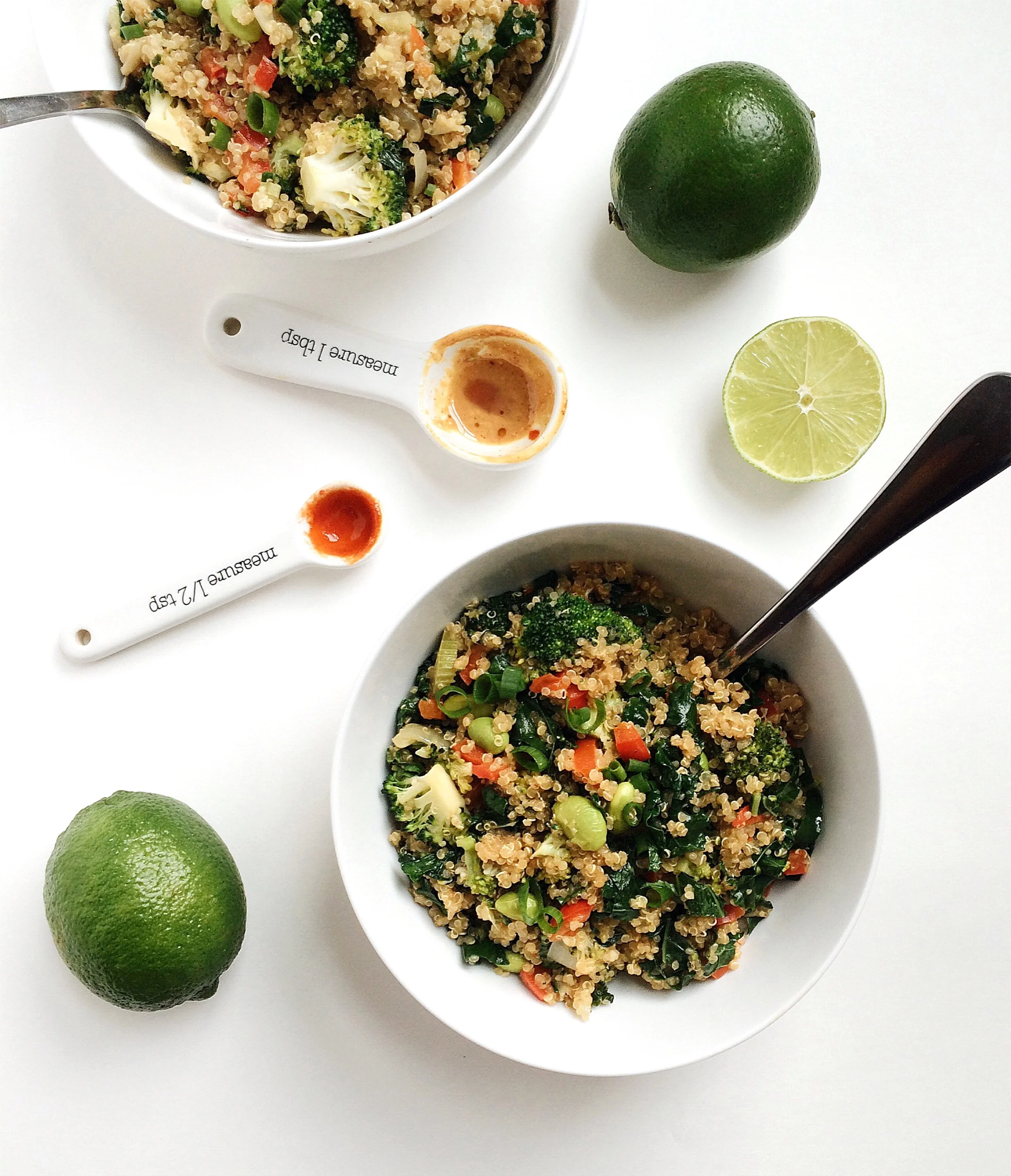 Veggie Quinoa Stir-Fry with Savory Peanut Sauce 