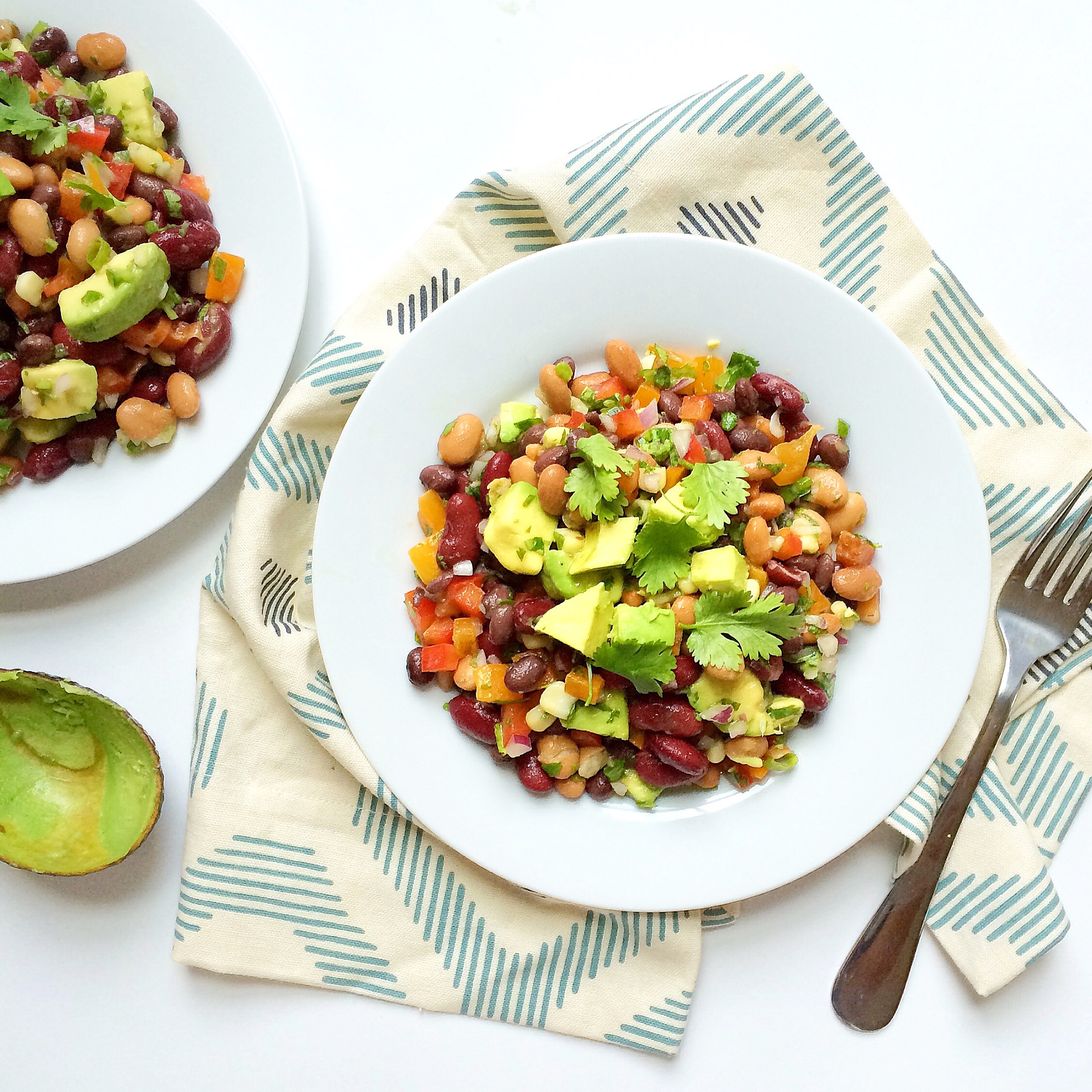Healthy Three Bean Fiesta Salad + My Favorite Plant-Based Proteins