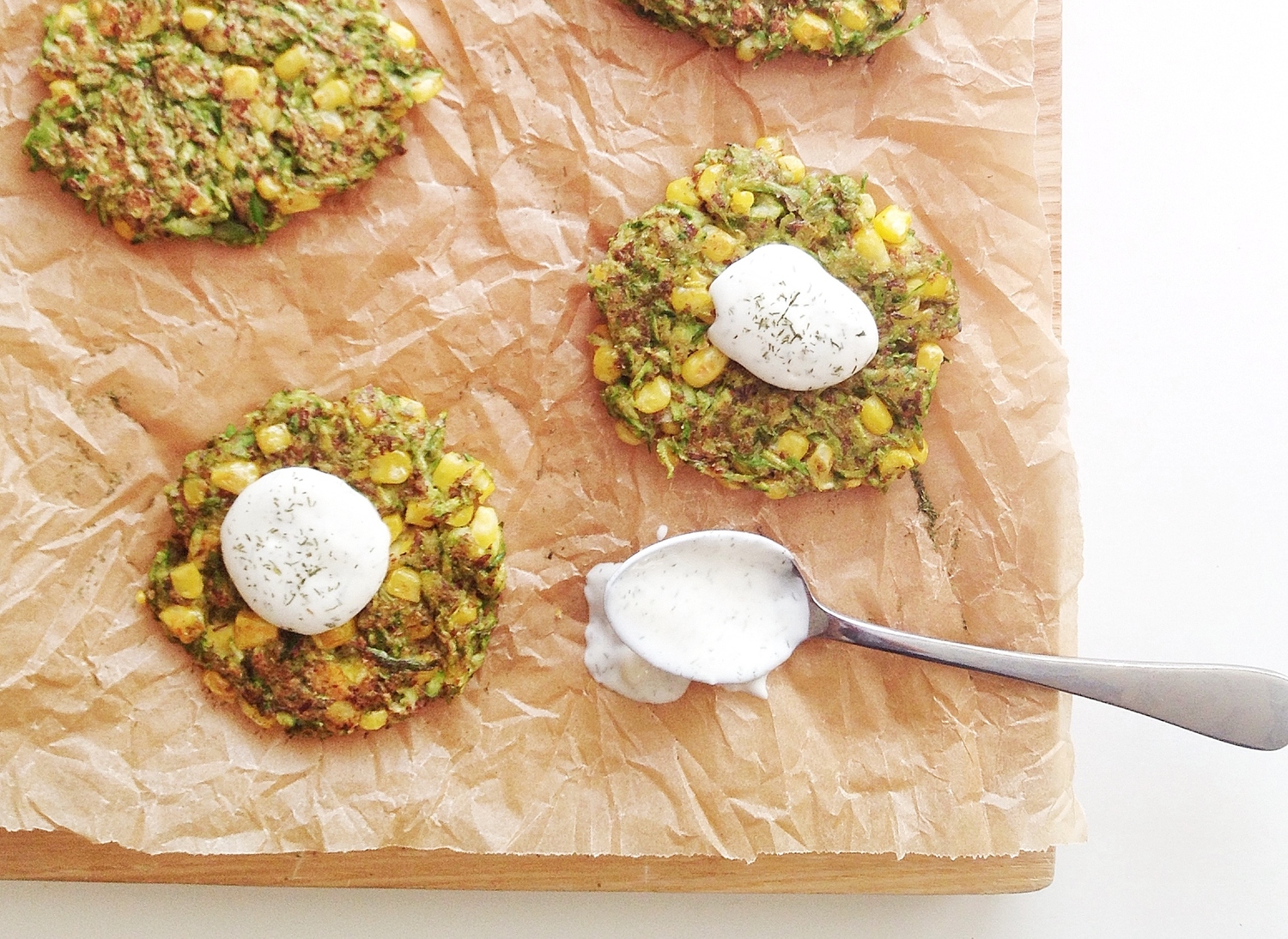 Zucchini, Asparagus, and Corn Fritters
