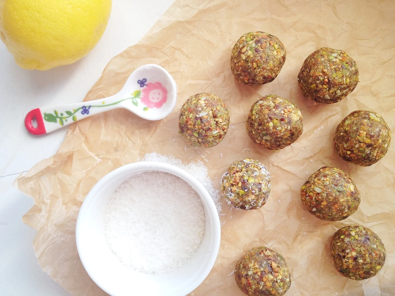 Lemon Pistachio Date Bites