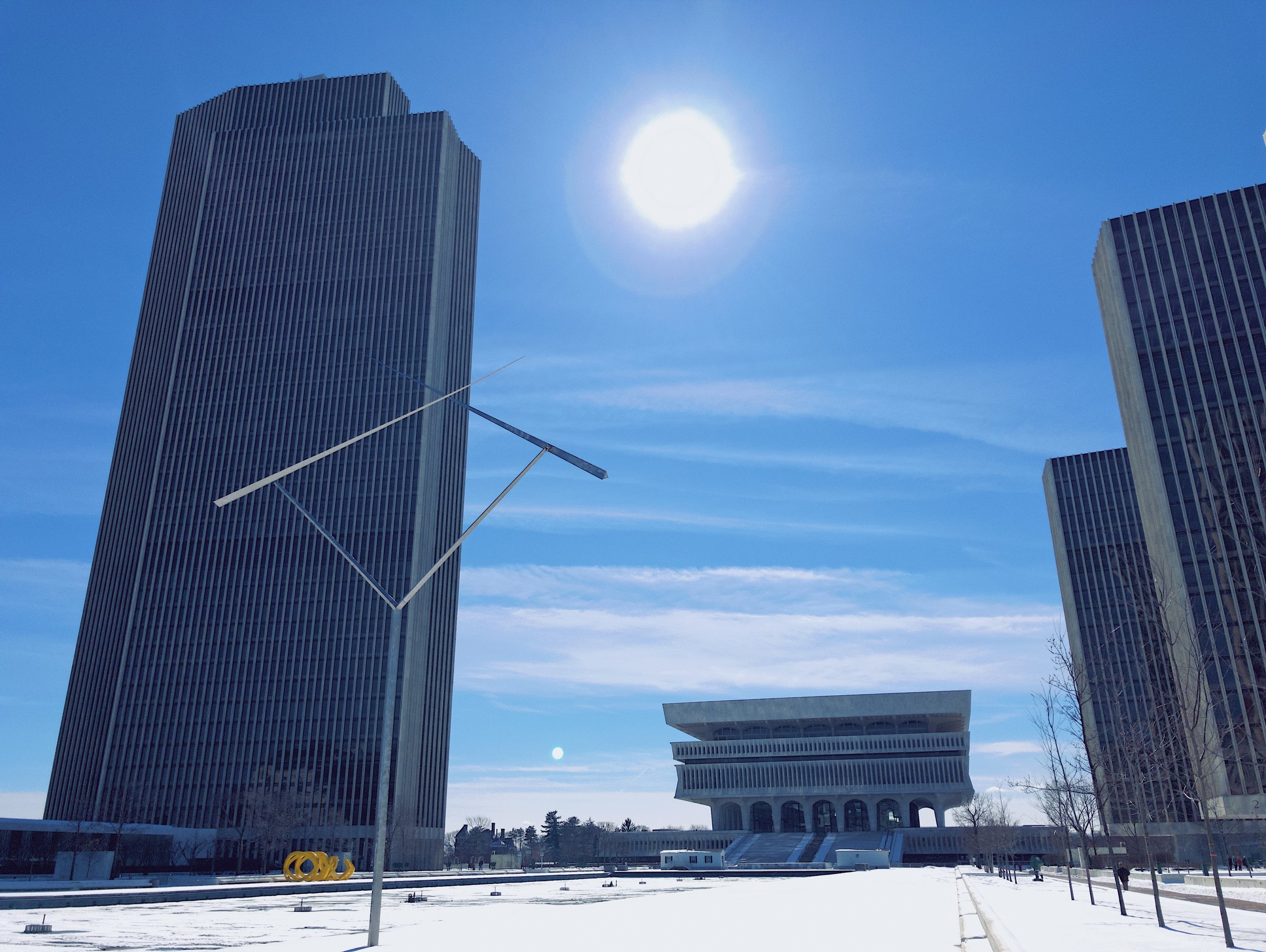 Left to right: Corning Tower, Cultural Education Center, and 2 of the 4 Agency buildings