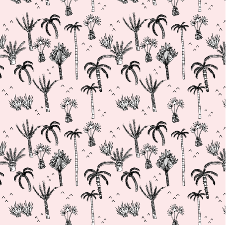 palm tree jungle pink - elvelyckan by elvelyckan on spoonflower