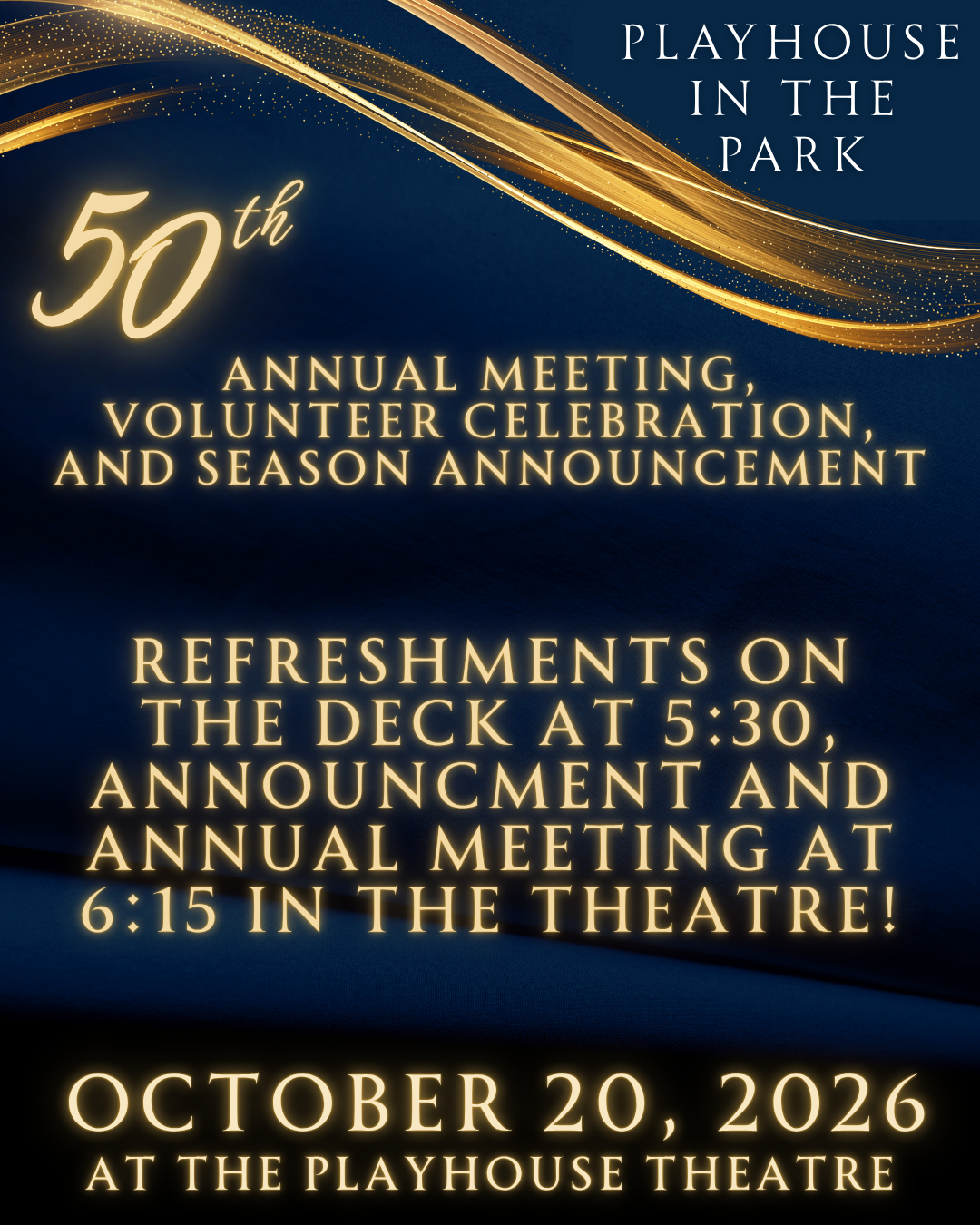 Annual Meeting, Volunteer Celebration and Season Announcement