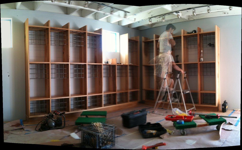 Earl installing DIG's wine racks