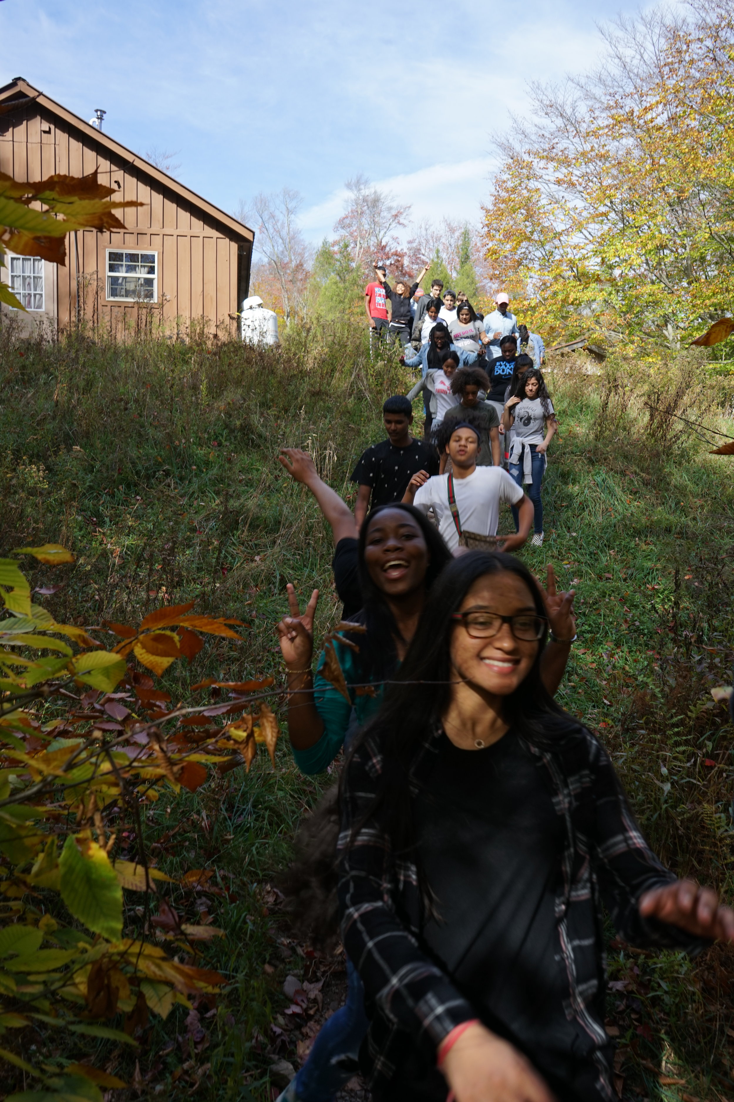 Students on annual Frost Valley field trip