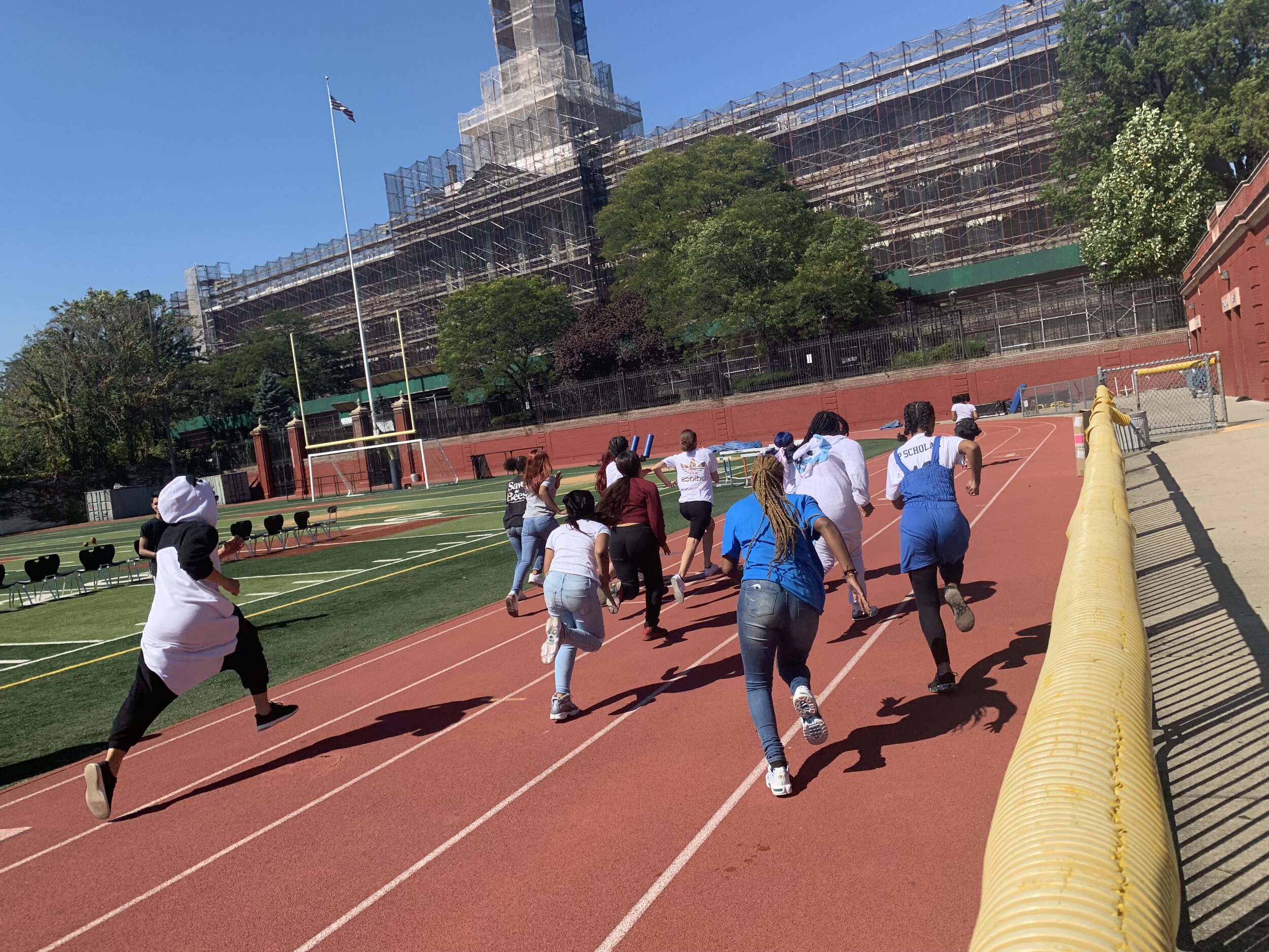 Students in foot race during field day