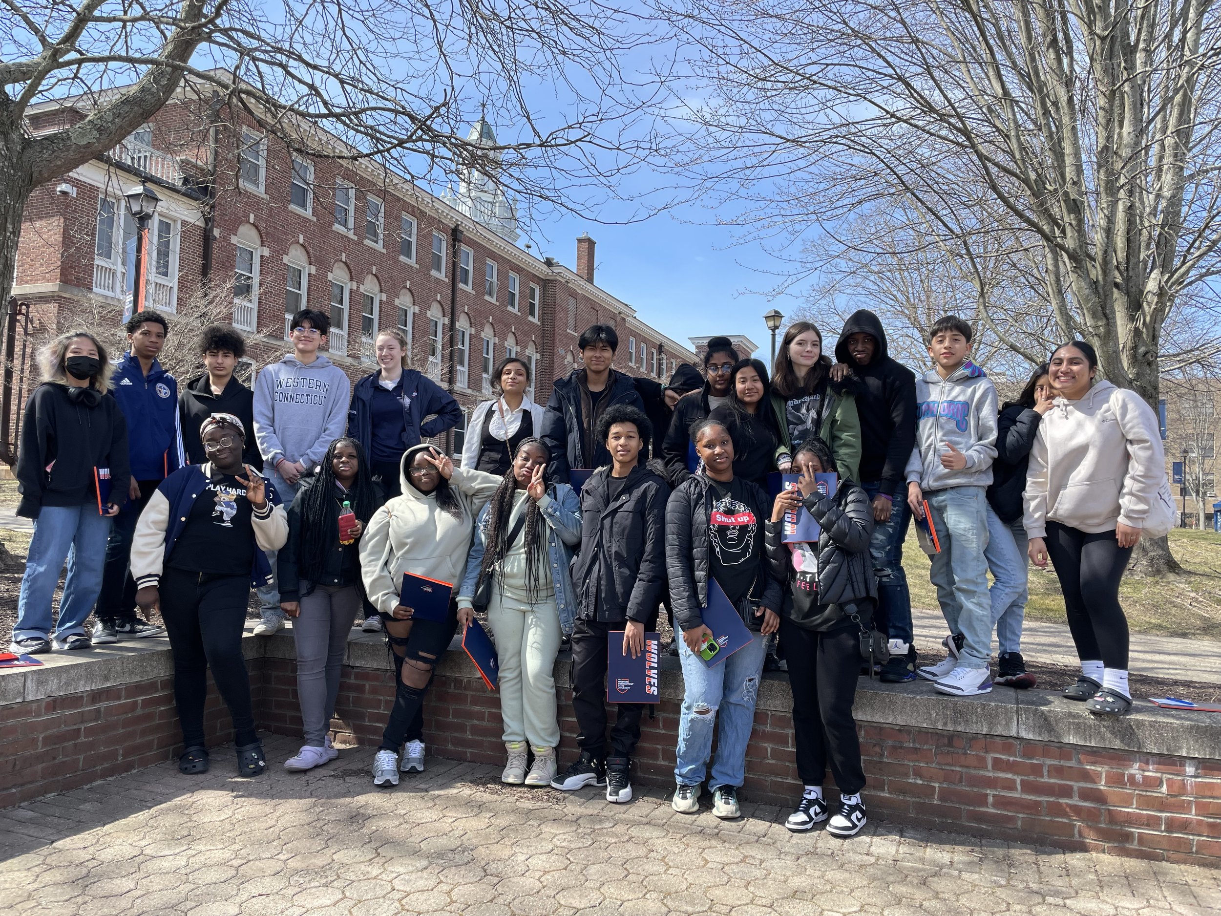 Group picture during college trip to Western Connecticut State University