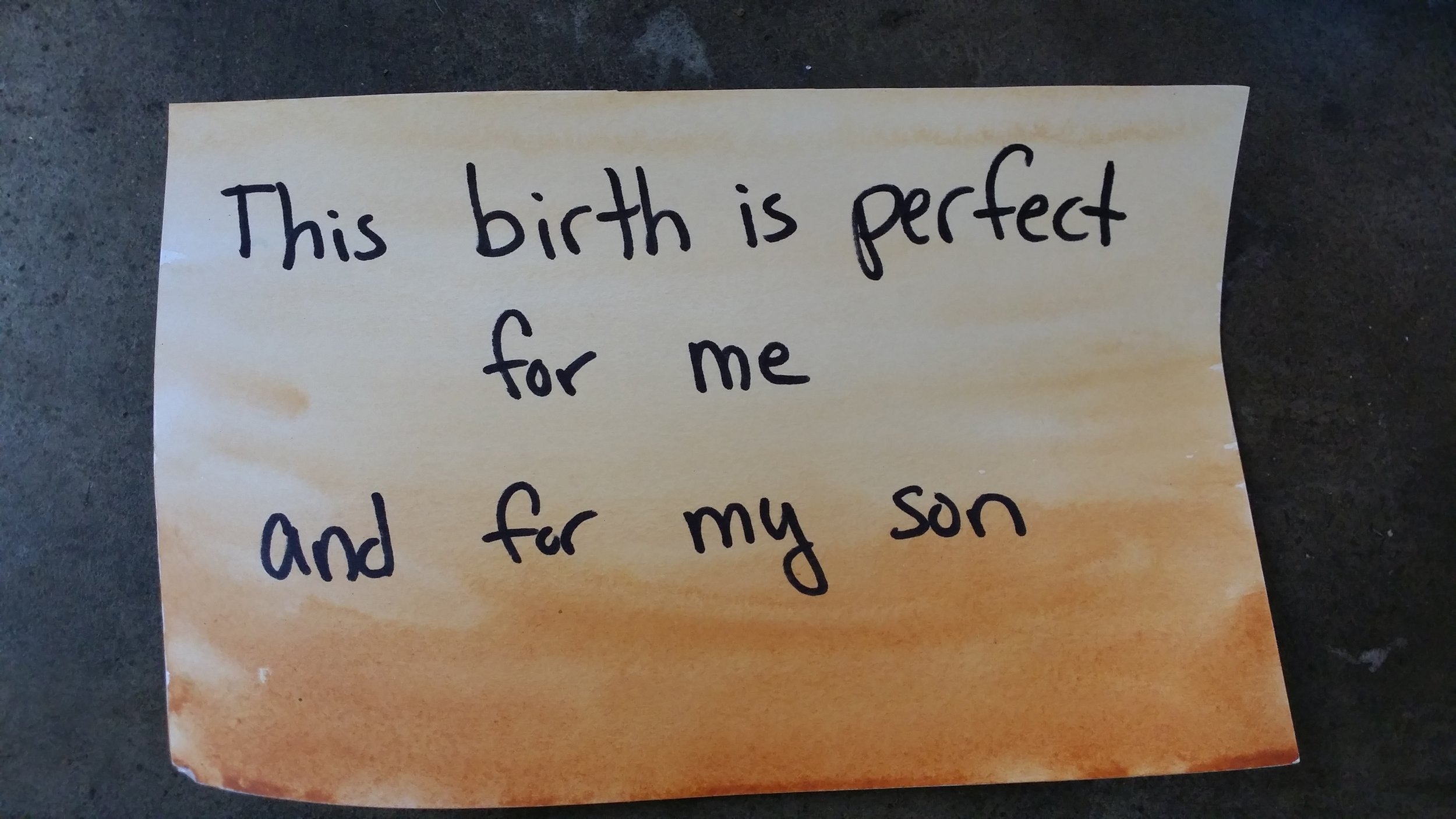 This birth is perfect for me and my son.