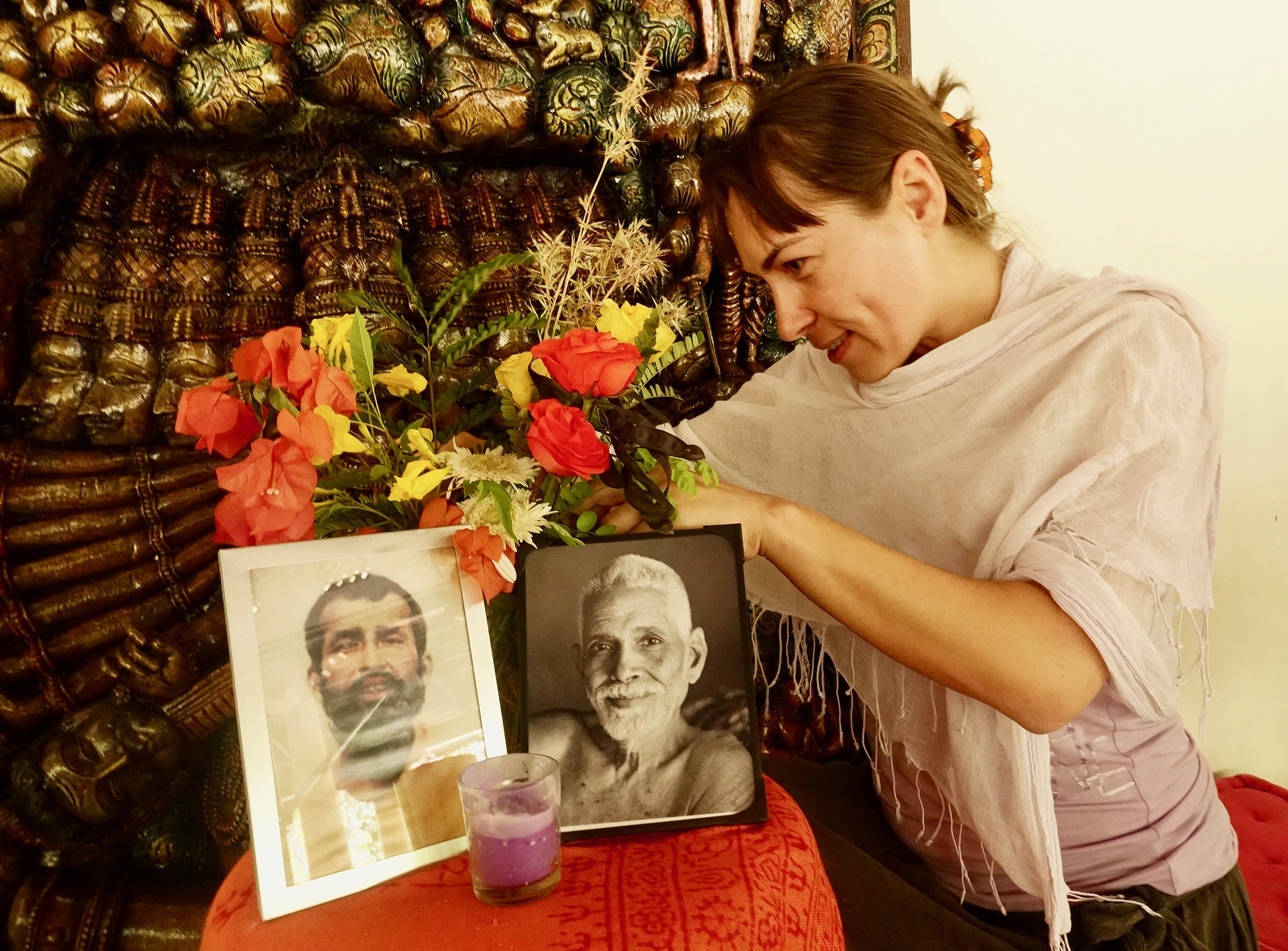 Puja fixing altar.jpg