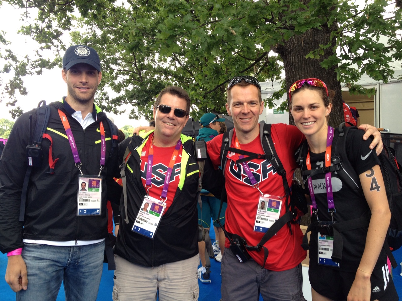 Gwen at Olympics with the USAT Support Staff.JPG