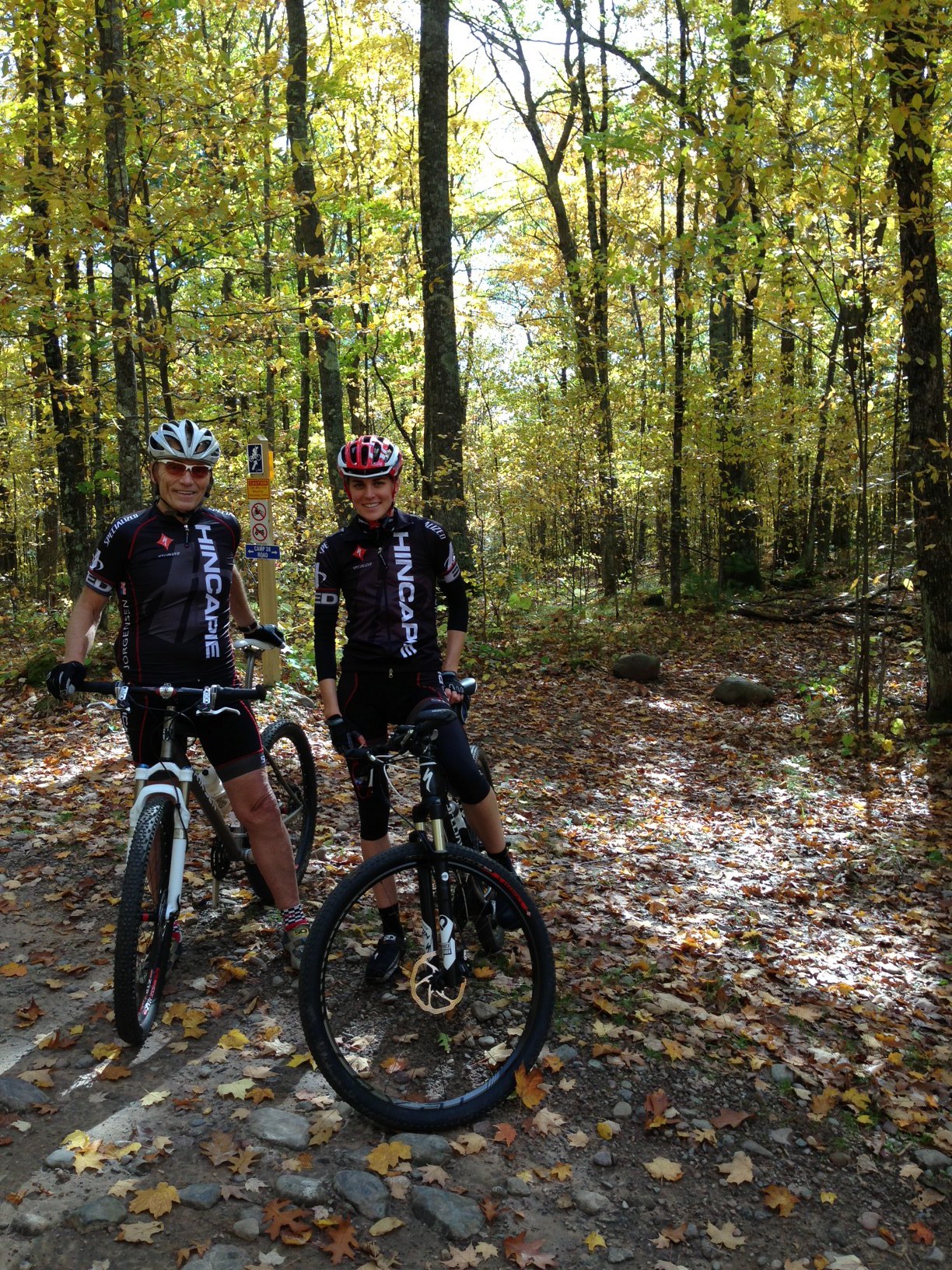 Dennis and Gwen biking in Cable, WI