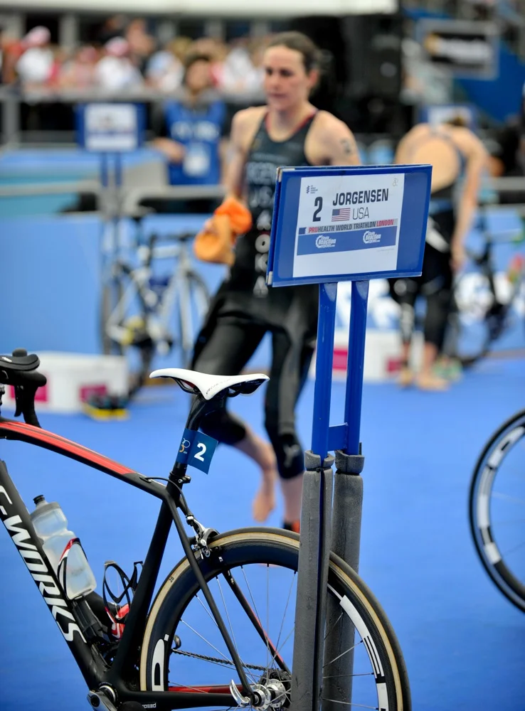 Getting ready for the second leg of the triathlon
