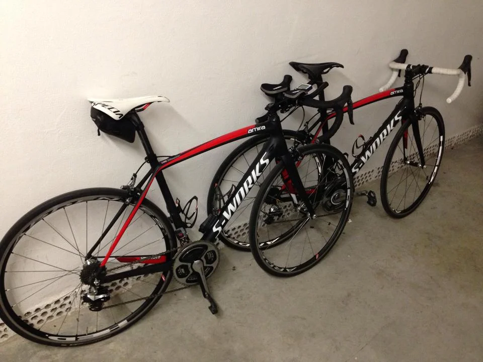 My Amira with Di2 is my primary race bike. My Amira with DuraAce mechanical is my spare bike.
