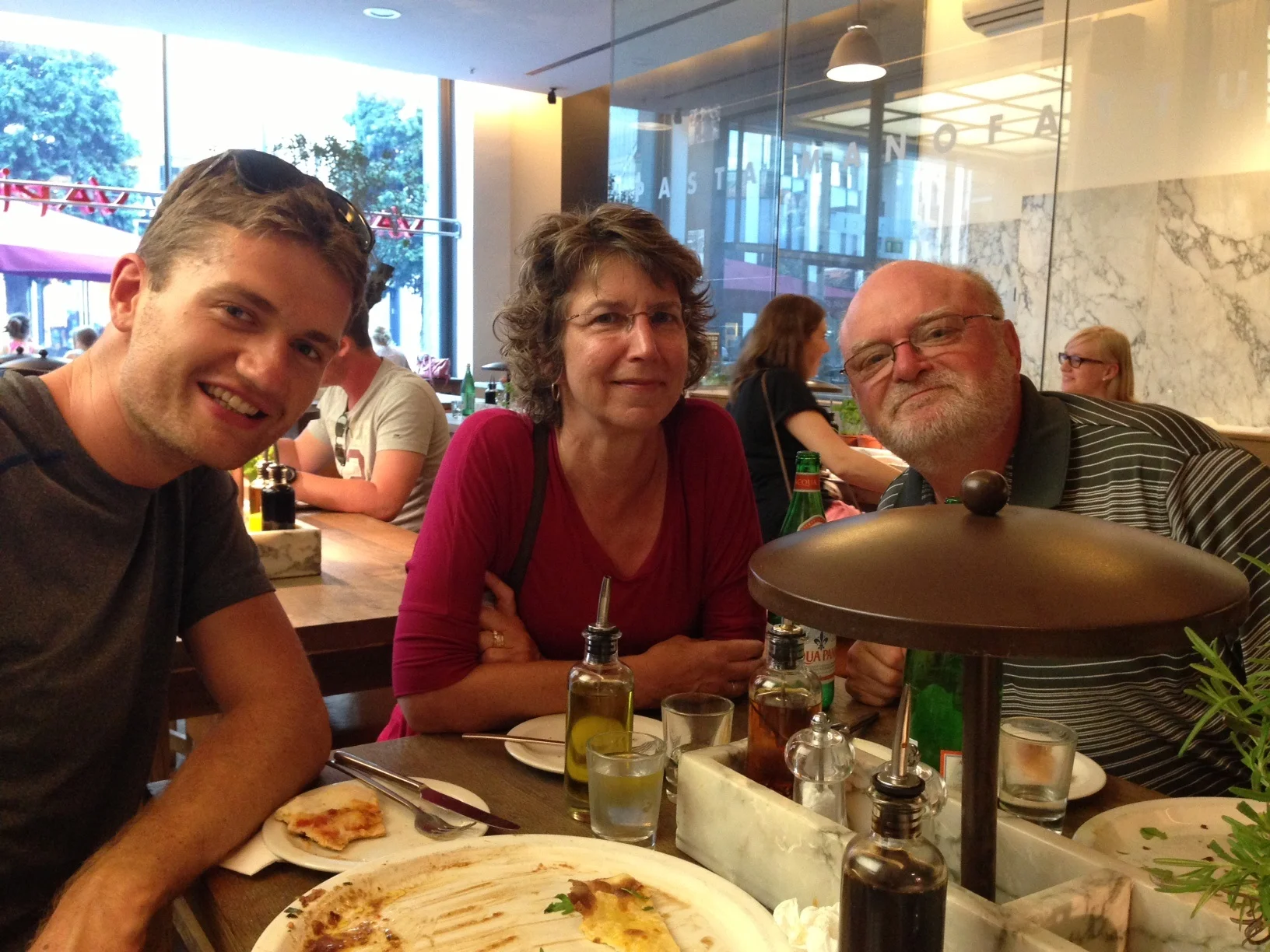 Dinner pre race with my parents and Patrick :) So much love