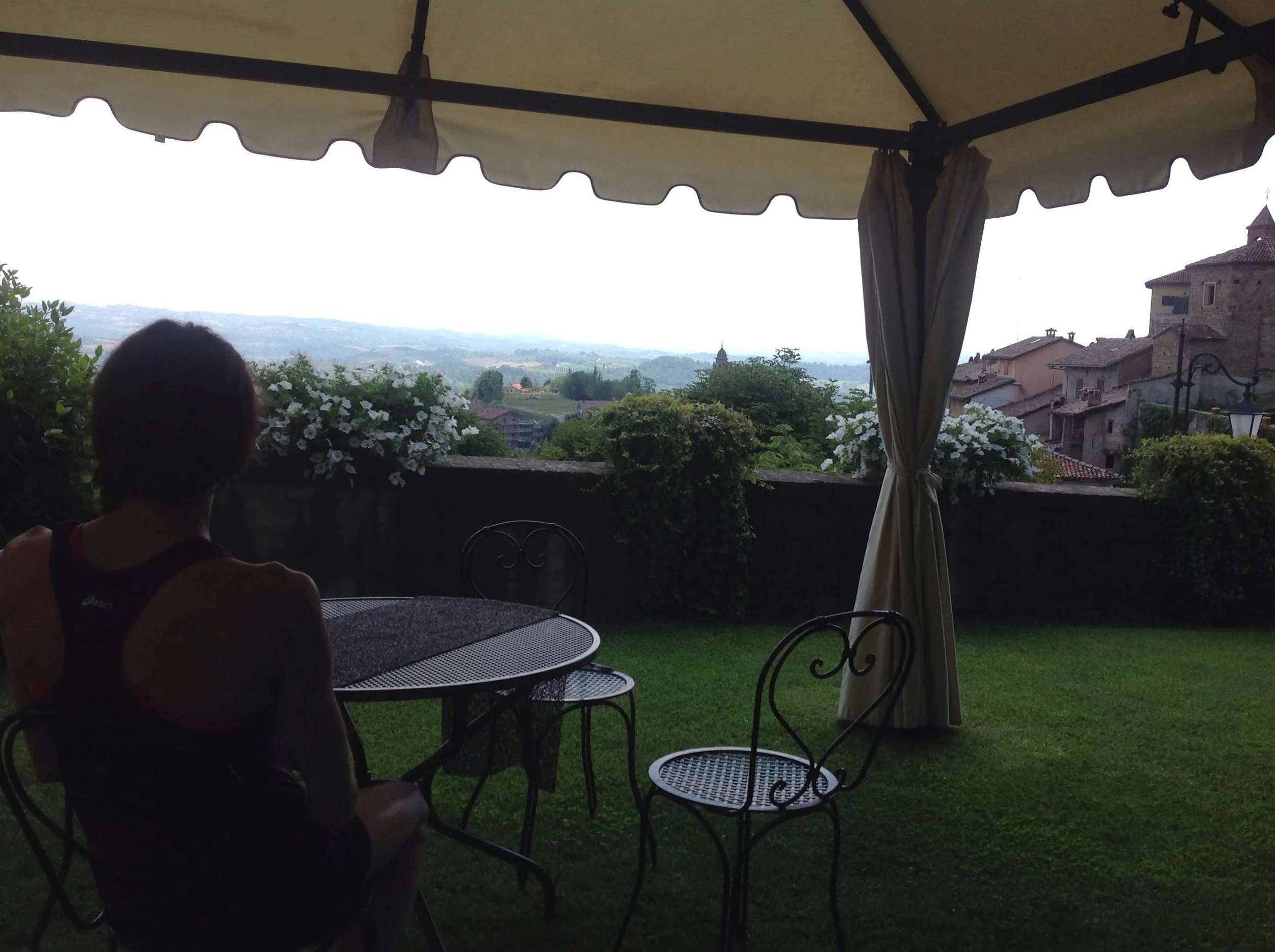 Enjoying the view at our Villa in Italy