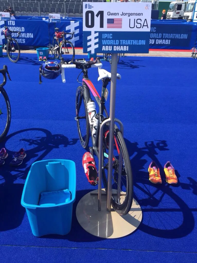 My bike waiting in transition...Photo thanks to Specialized