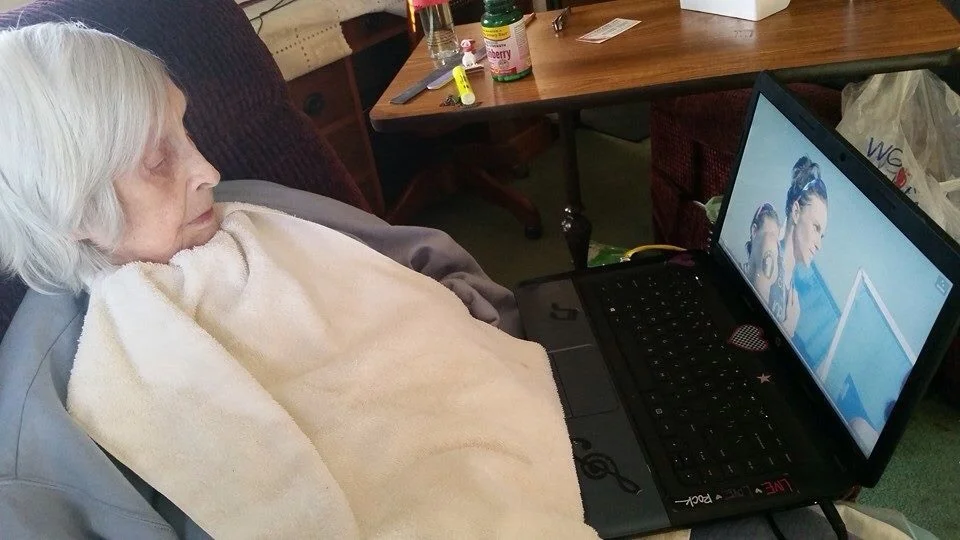 My wonderful grandma watching me race all the way back in WI!