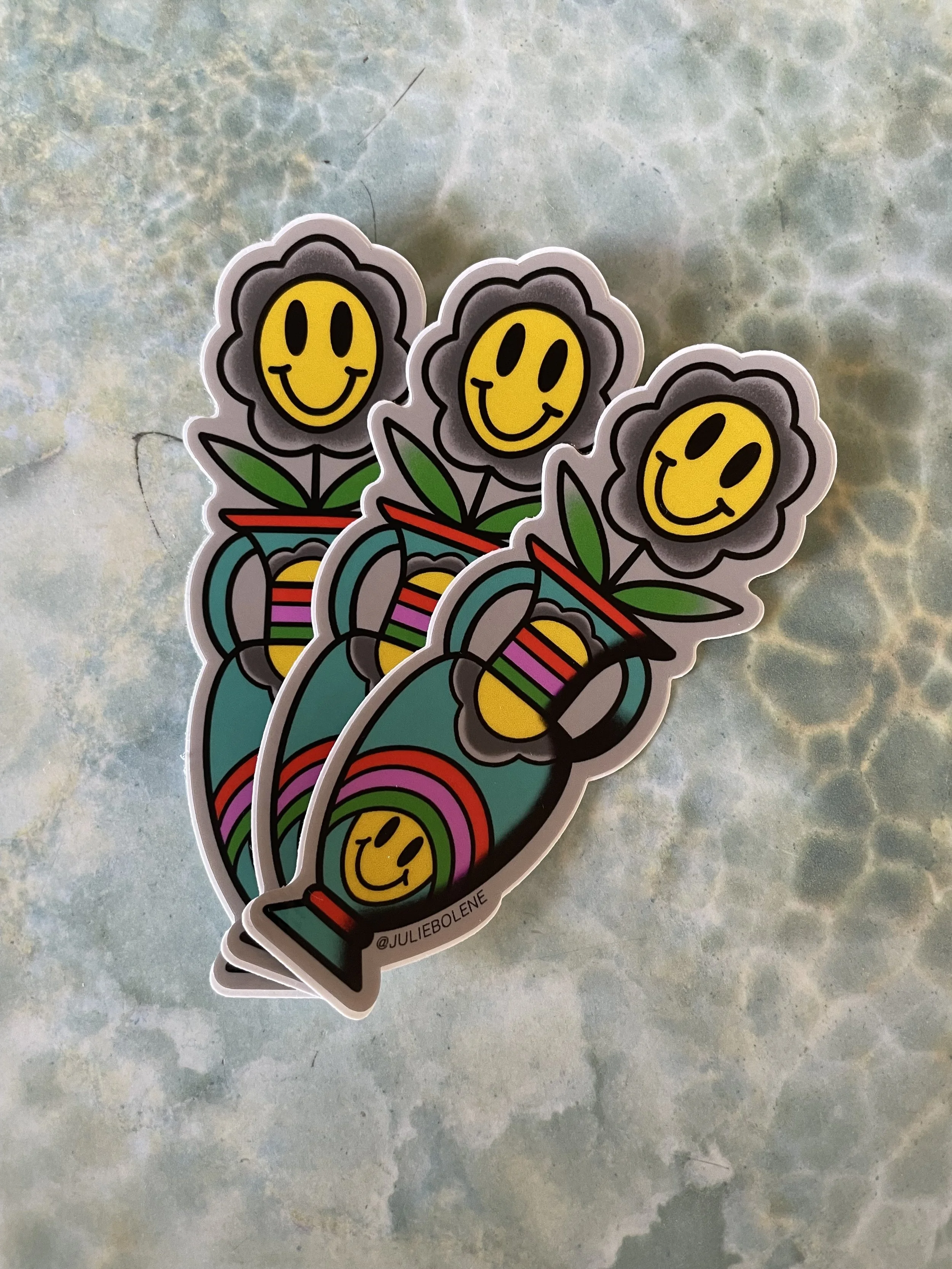 Smiley Sticker 3”